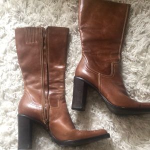 Mid calf heeled boots